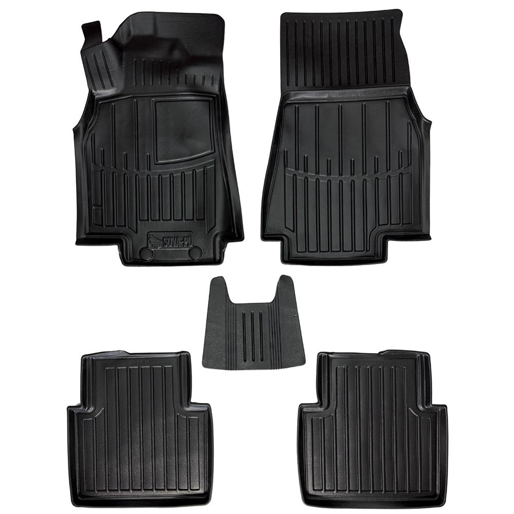 Килимки в салон SOVA-PL для Mercedes-Benz B-klasse W245 2005-2011 гумові 5 шт. Чорний (28800492)