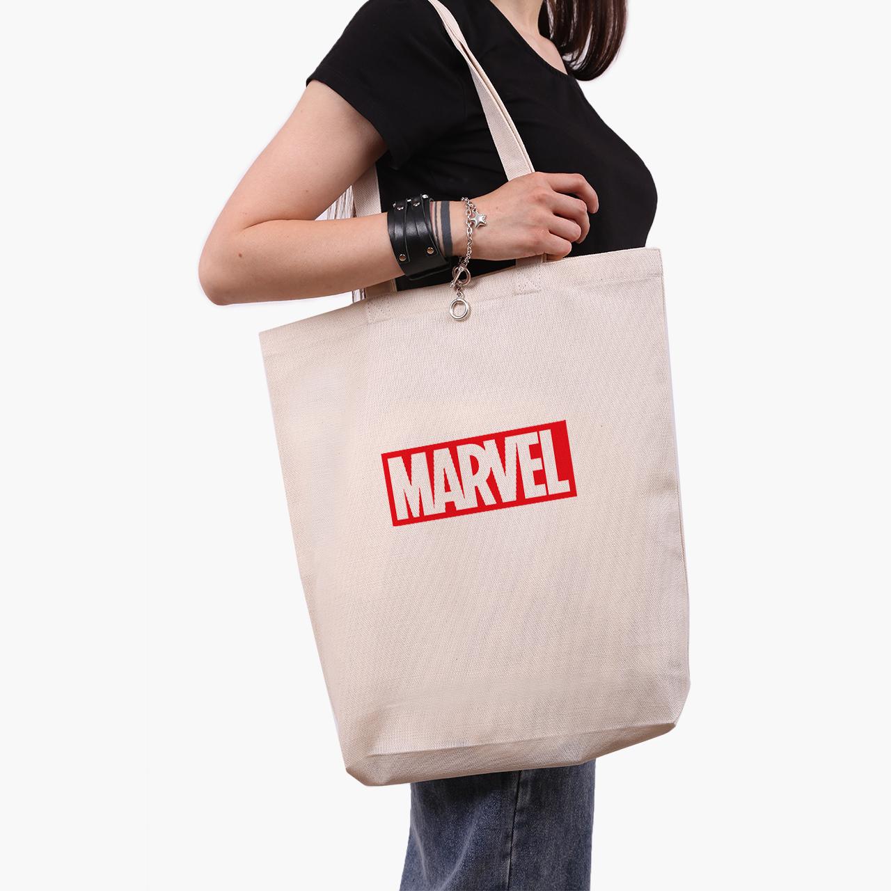 Эко сумка шоппер Marvel 41х39х8 см Бежевый (9227-1982-WTD)