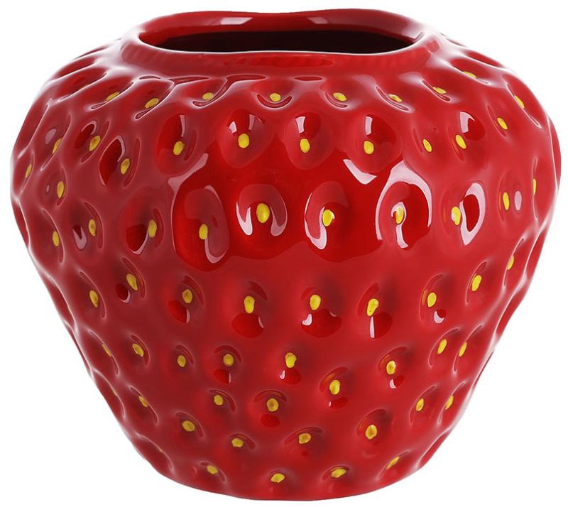 Ваза керамическая Strawberry 15х13 см Красный