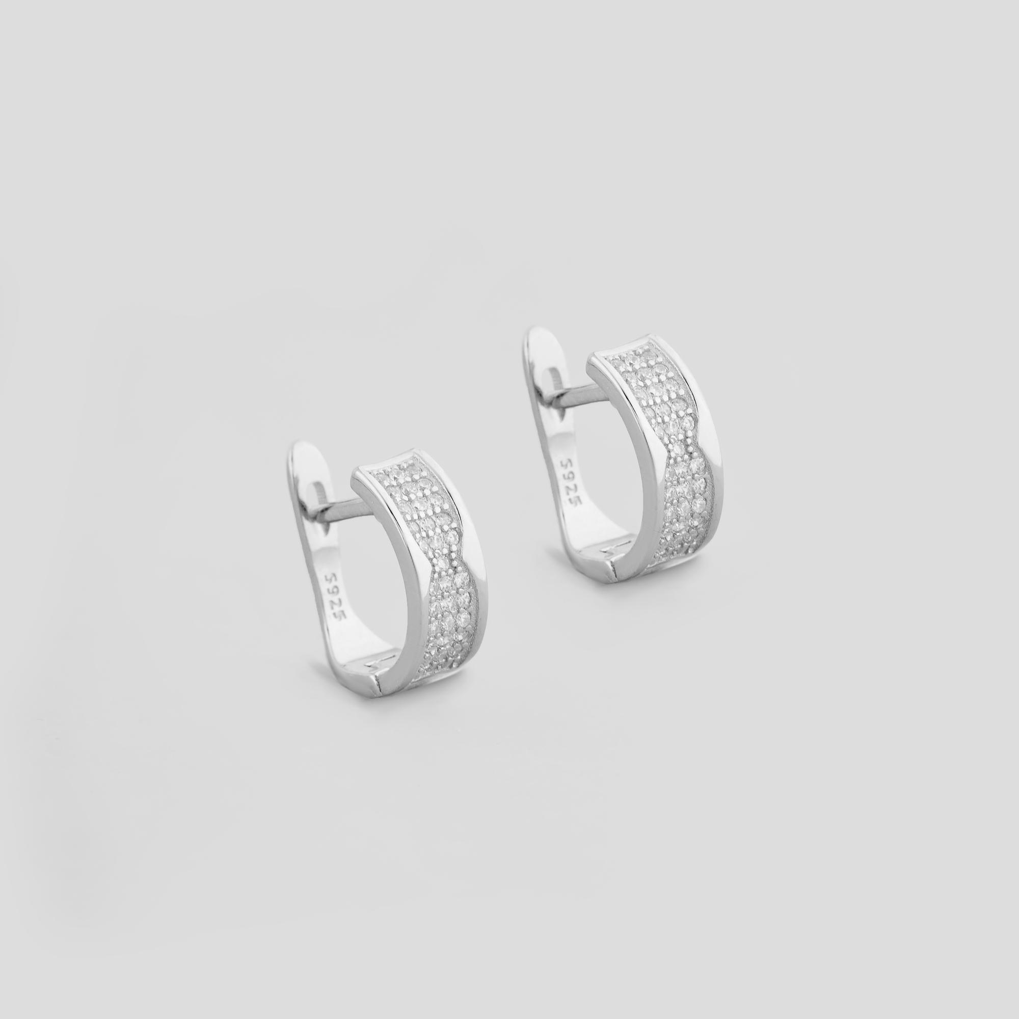 Серебряные серьги Minimal Блестящие сны (15637)