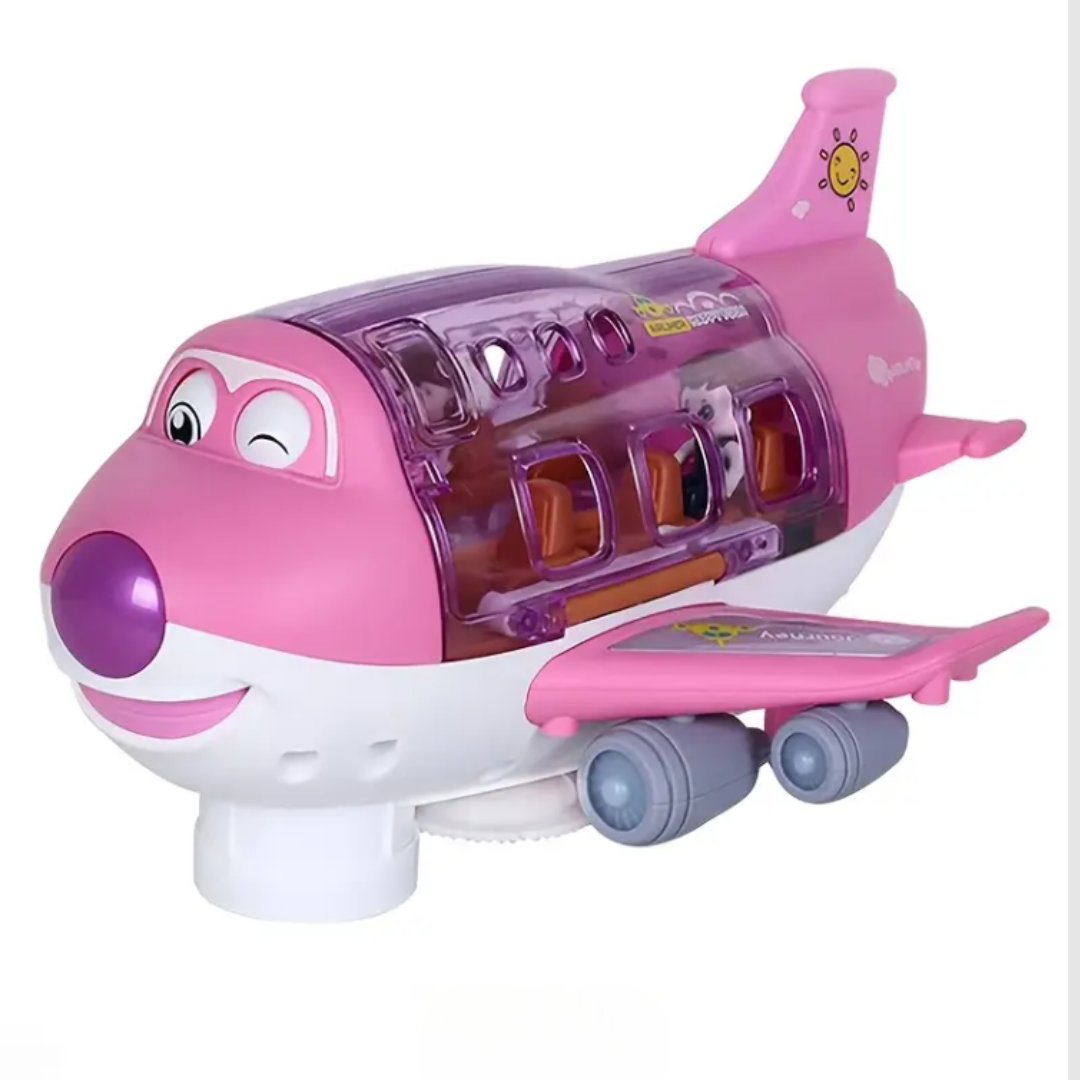Іграшка літак з пасажирами обертається 360 град Рожевий