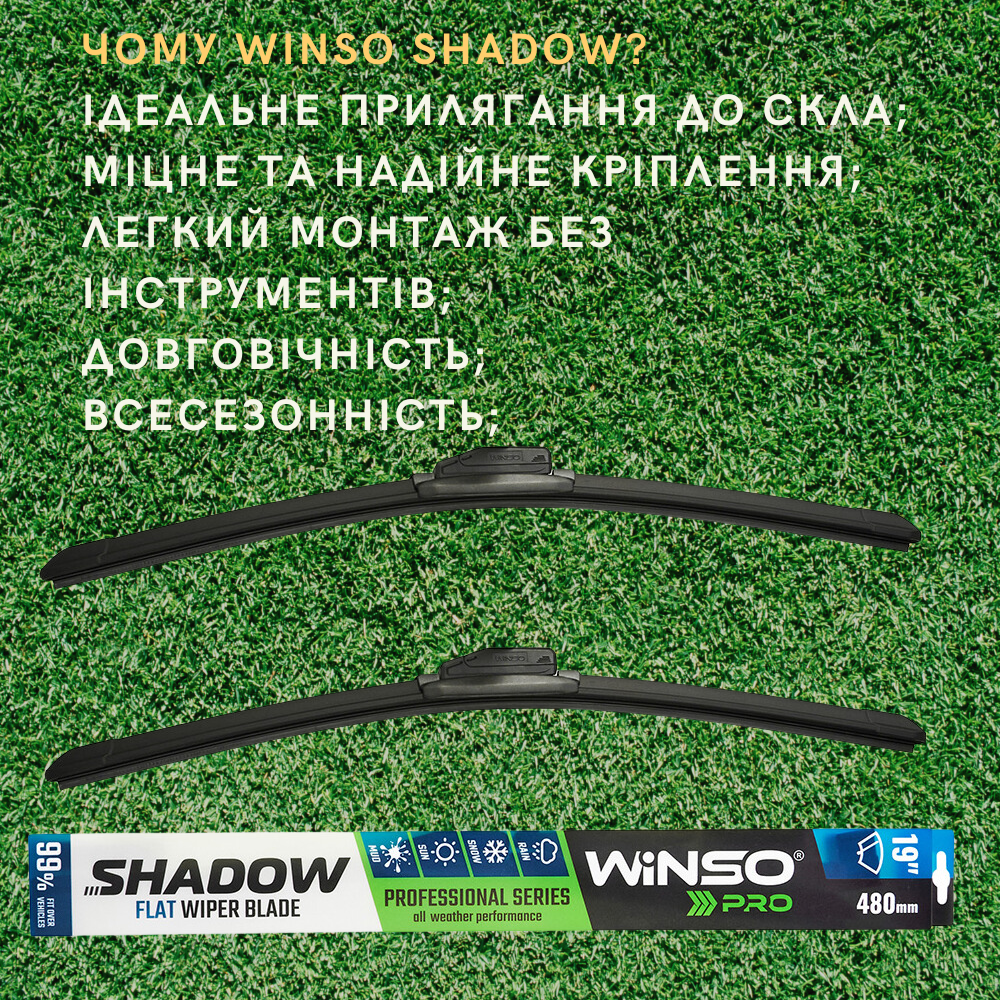 Щетки стеклоочистителя WINSO PRO Shadow для Renault Twingo 2007-2015 600+400 мм (246125307) - фото 2