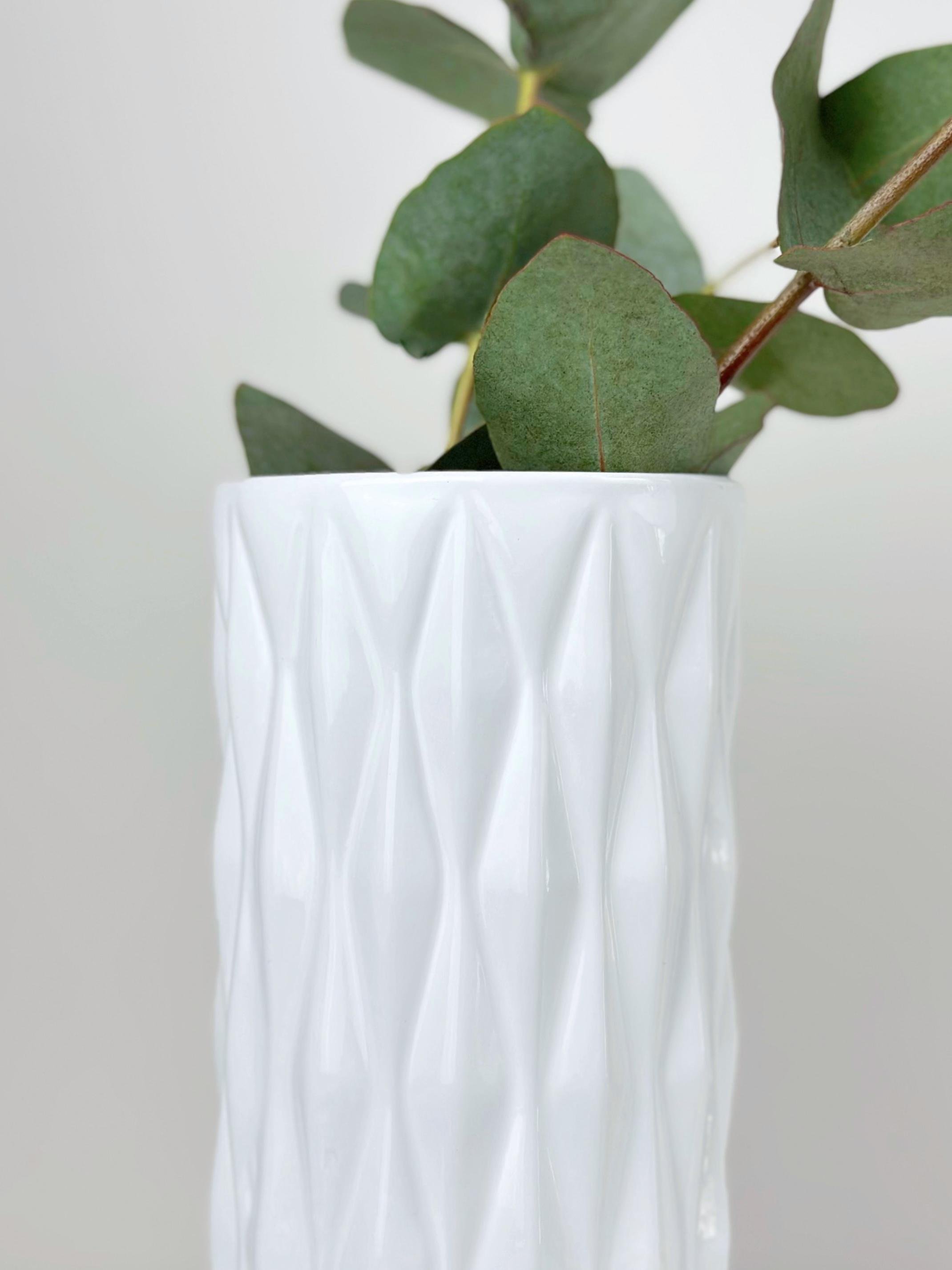 Ваза для квітів і декору керамічна глиняна Кристал 20 см Білий (4001-11) - фото 4