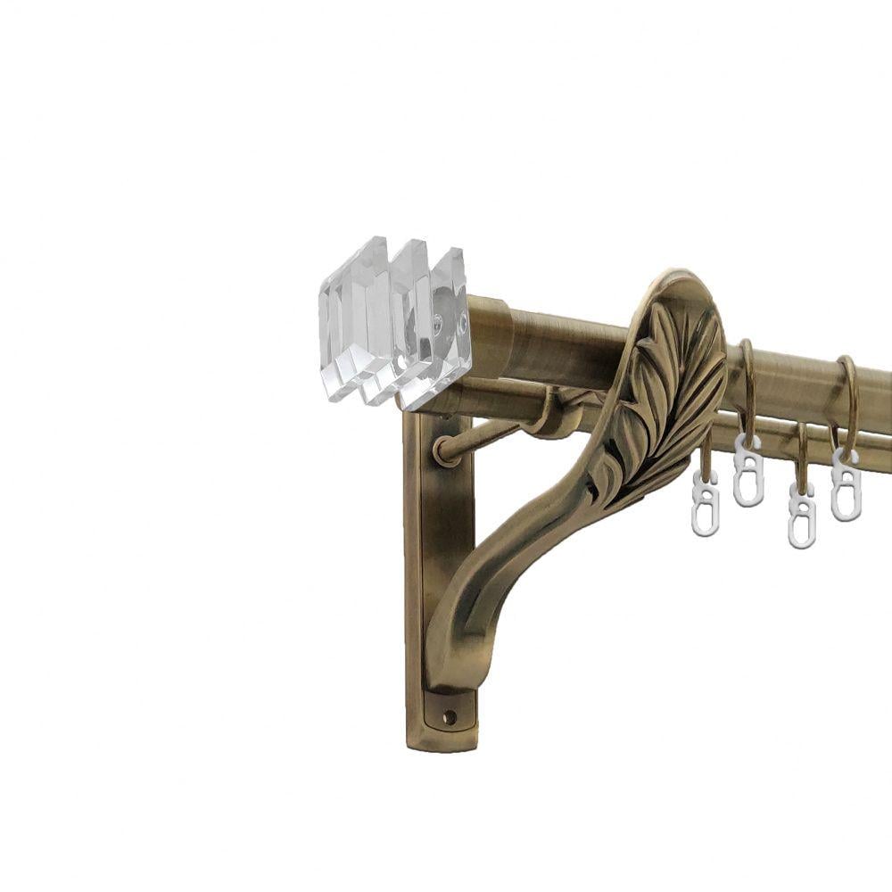 Карниз металлический Orvit Милиора двухрядный ретро/гладкая труба/кольцо металлическое Антик 25/19 мм 160 см (4301698)