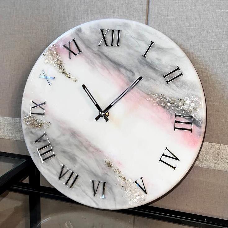 Часы настенные круглые из эпоксидной смолы EPOXY M160 35х35 см