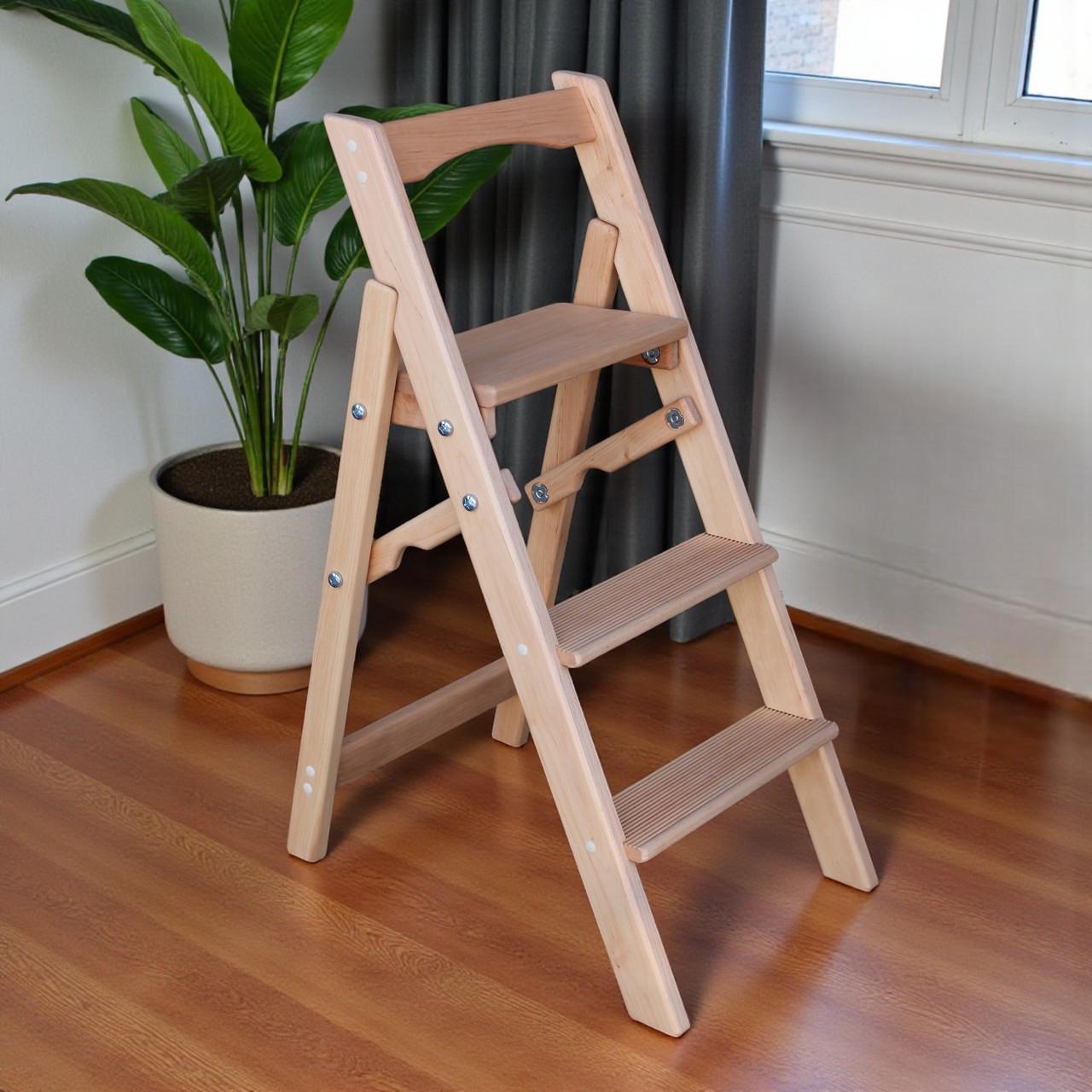 Стремянка-лестница деревянная Студія Дерева Вільха ТС бытовая 3 ступеньки Бежевый (31002882)