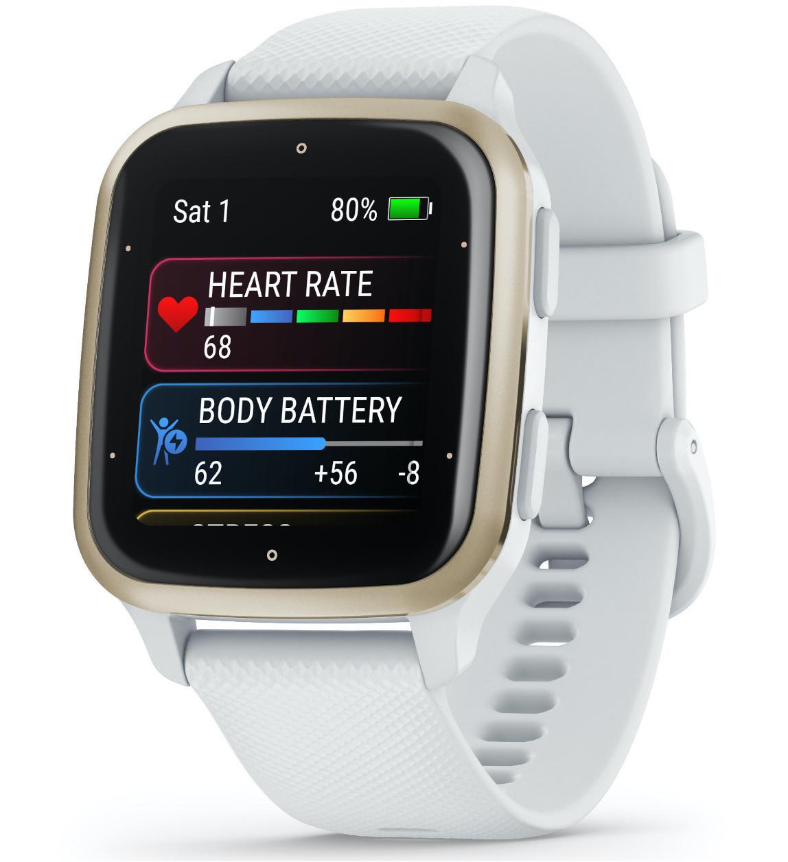 Смарт-годинник Garmin Venu Sq 2 Cream Gold Aluminium Bezel with White Case and Silicone Band (010-02701-11)