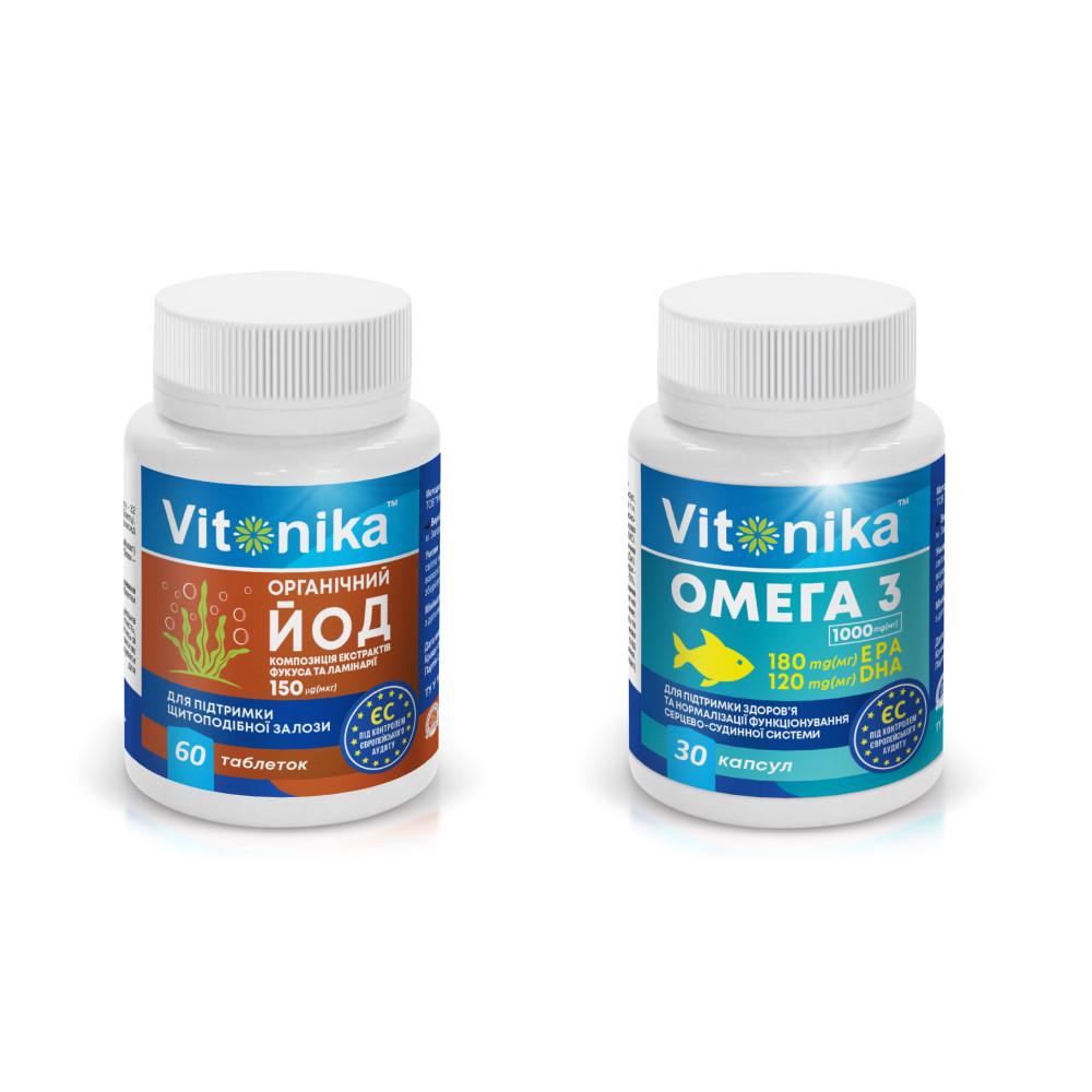ᐉ Йод органический Vitonika в таблетках 150 мкг №60 + ОМЕГА-3 180 EPA ...