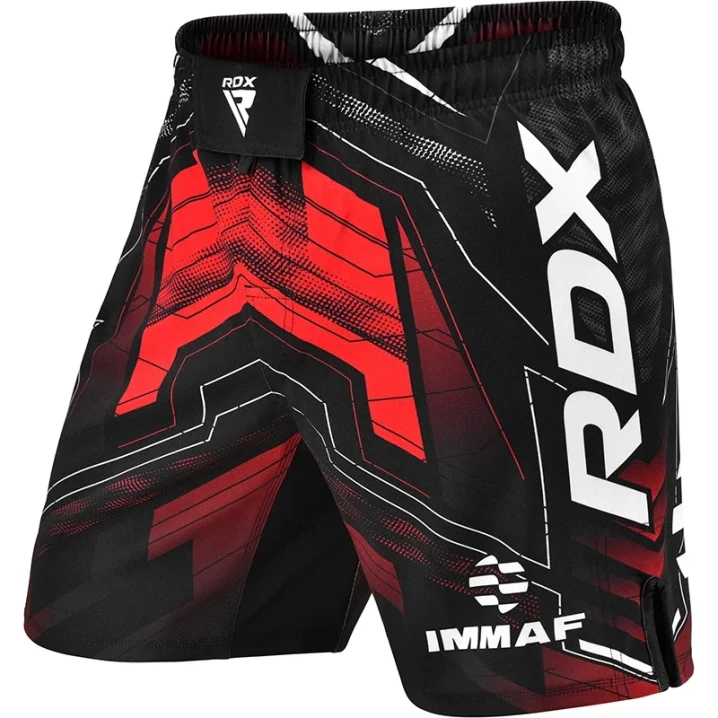 Компресійні шорти RDX IMMAF Approved MMA Fight & Training Shorts 2XL Чорно-червоний (3068185092)