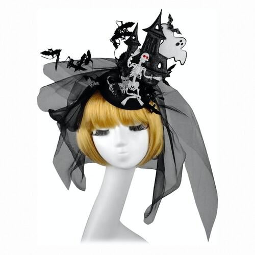 Шляпка Домик Halloween SETA Decor 18-1022BLK-WT