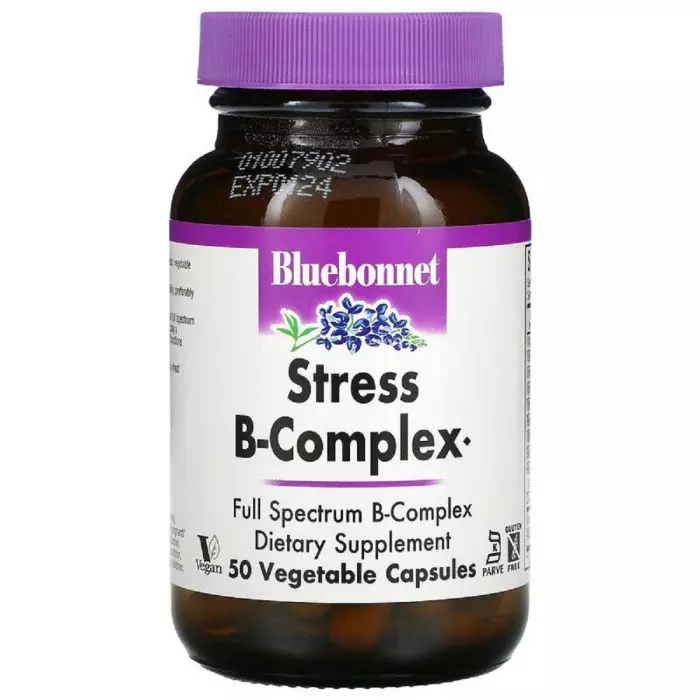 Стрес В-комплекс Bluebonnet Nutrition Stress B-Complex 50 вегетаріанських капсул (BLB0422)