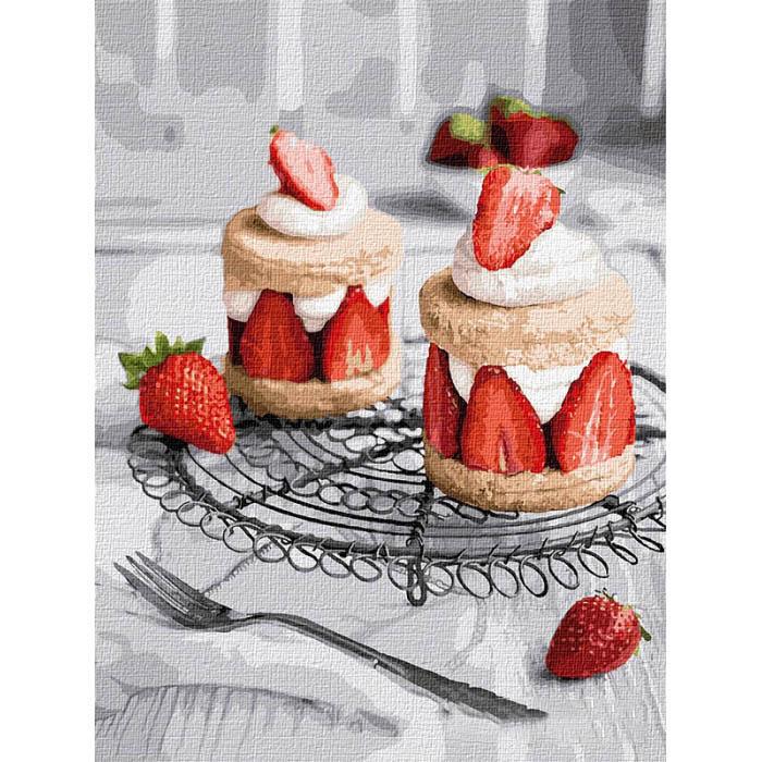 Картина по номерам Ideyka Клубничное удовольствие кно5605 30x40 см (MTT-128174)