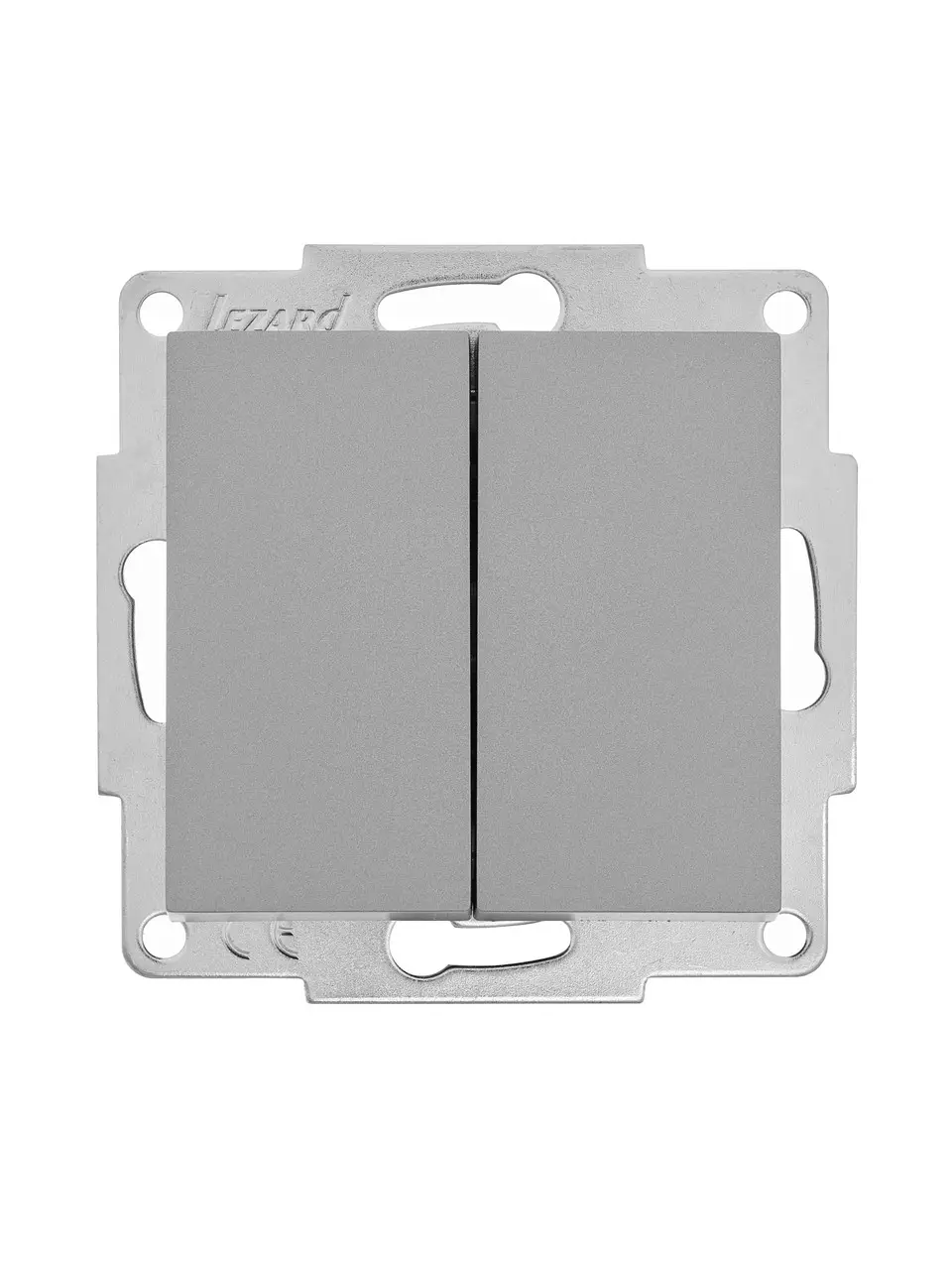 Выключатель Lezard Vesna 2-клавишный серый