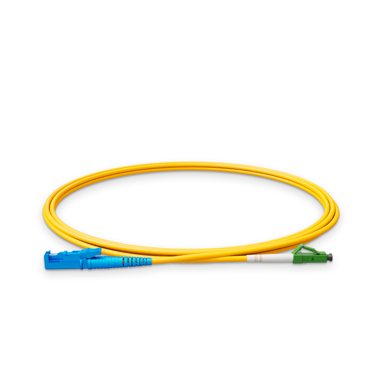 Патч-корд оптический NanoConnect E2000/UPC-LC/APC LSZH Singlemode G.657.А2 Flex Simplex 2 мм 1 м Желтый (2394805426)