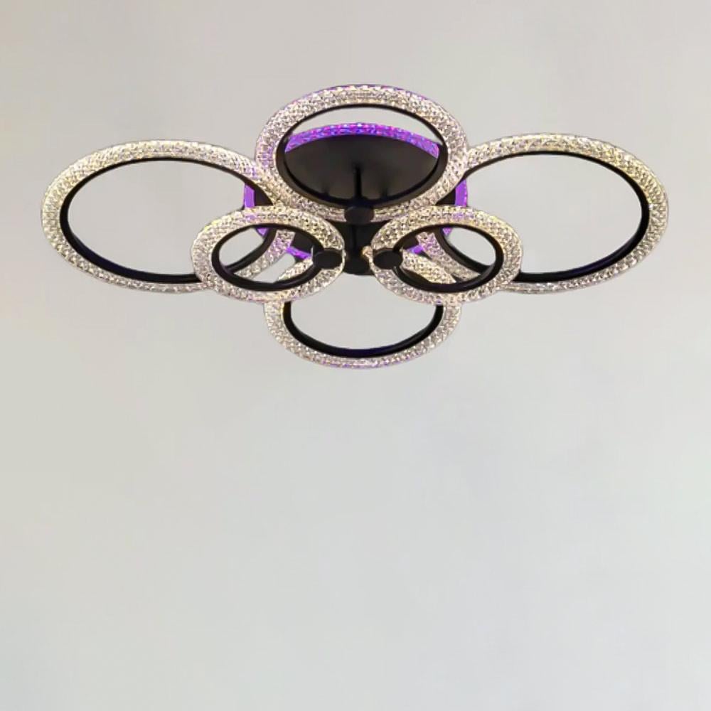 Люстра потолочная светодиодная Light House SC-19286/2/2/2C BK PK/BU/PL 132W/20W 2,4G 830х170 мм Черный