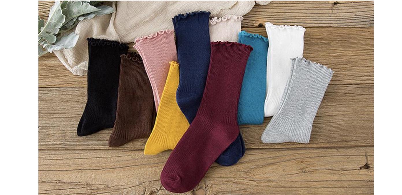 Набір шкарпеток у рубчик/з рюшами жіночі One size 10 пар Різнокольоровий (1790)