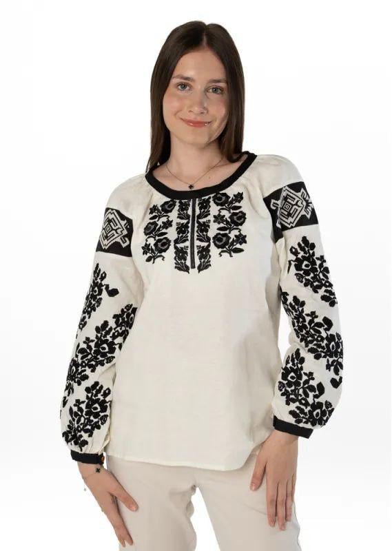 Вышиванка женская р. 46 Сливочный (808)