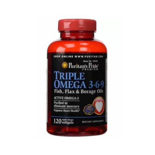 Комплекс омега Puritan's Pride Triple Omega 3-6-9 120 Softgels - фото 1