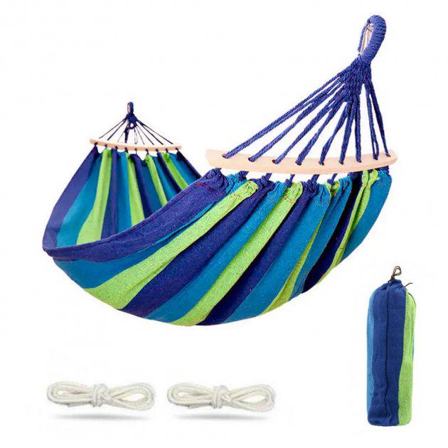 Гамак подвесной с планкой 190x150 см Blue (N-8640) - фото 2 Гамак подвесной с планкой 190x150 см Blue (N-8640) - фото 2