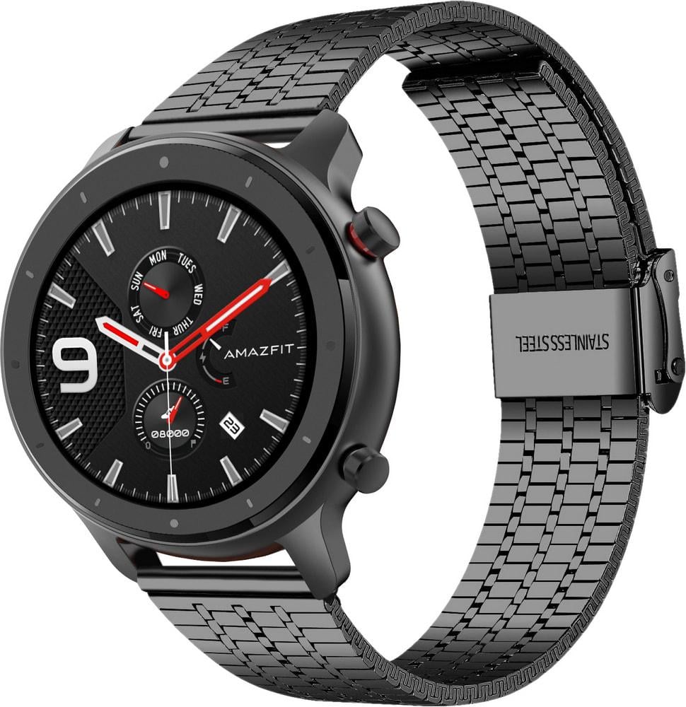 Браслет металлический Counic для Amazfit GTR 47 мм Black (34121-2B)