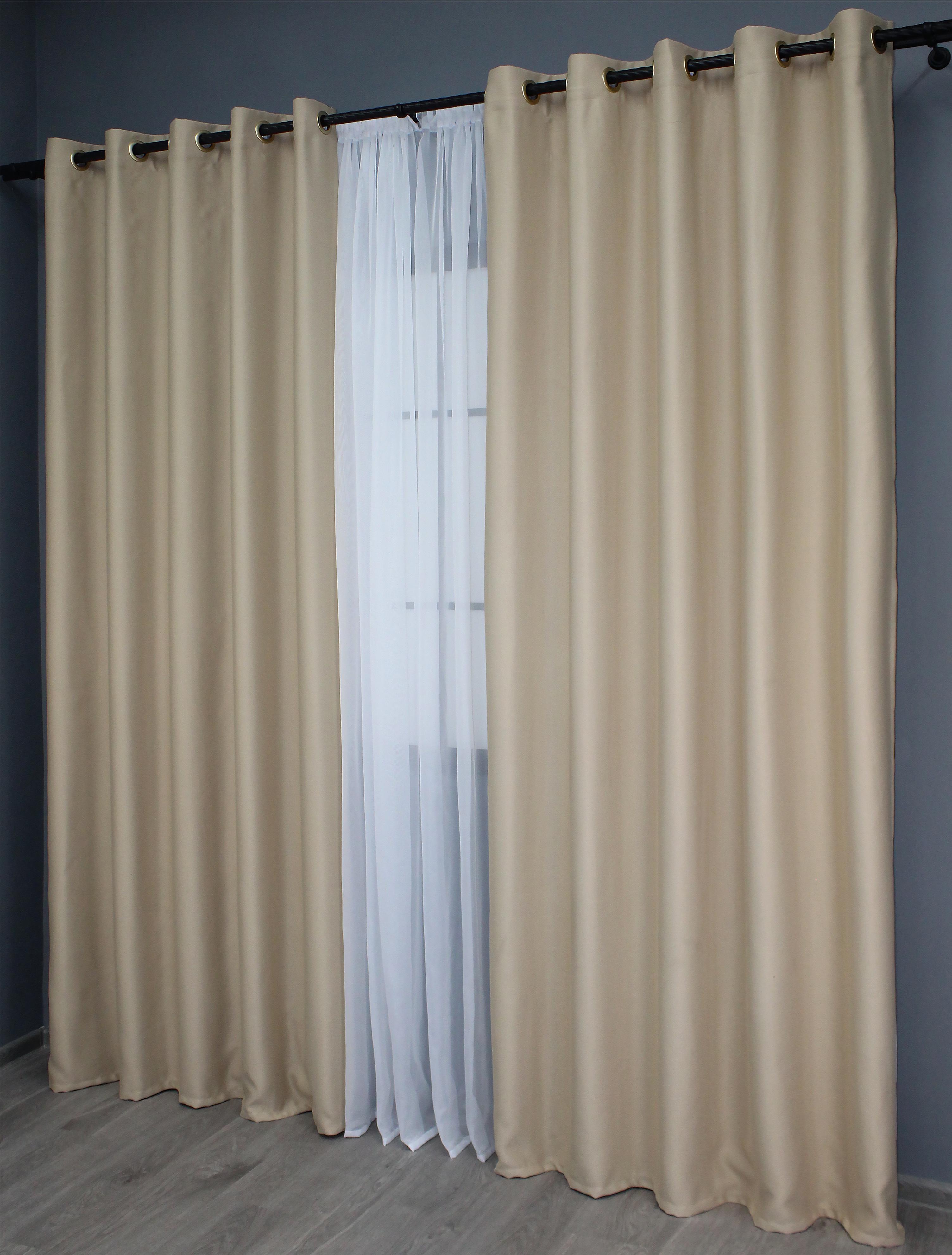 Комплект штор на люверсах VR-Textil Блекаут Bagema Rvs № 1240ш 150х250 см 2 шт. Бежевий (37-0016) - фото 4 Комплект штор на люверсах VR-Textil Блекаут Bagema Rvs № 1240ш 150х250 см 2 шт. Бежевий (37-0016) - фото 4