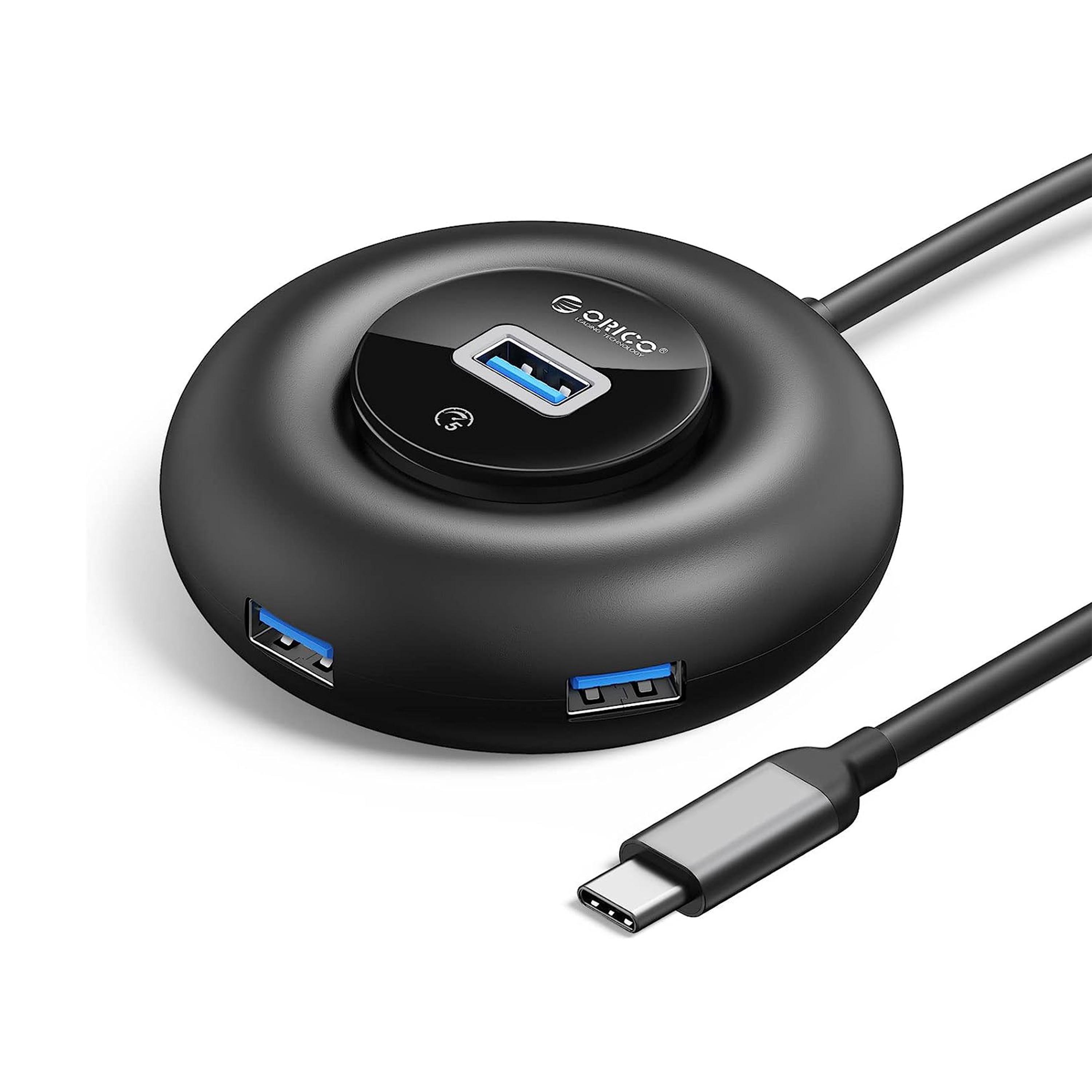 USB-хаб на 4 порта Orico USB-C/USB-A 1,8 м Черный (ORICO-YX1-C2-18-BK-BP)