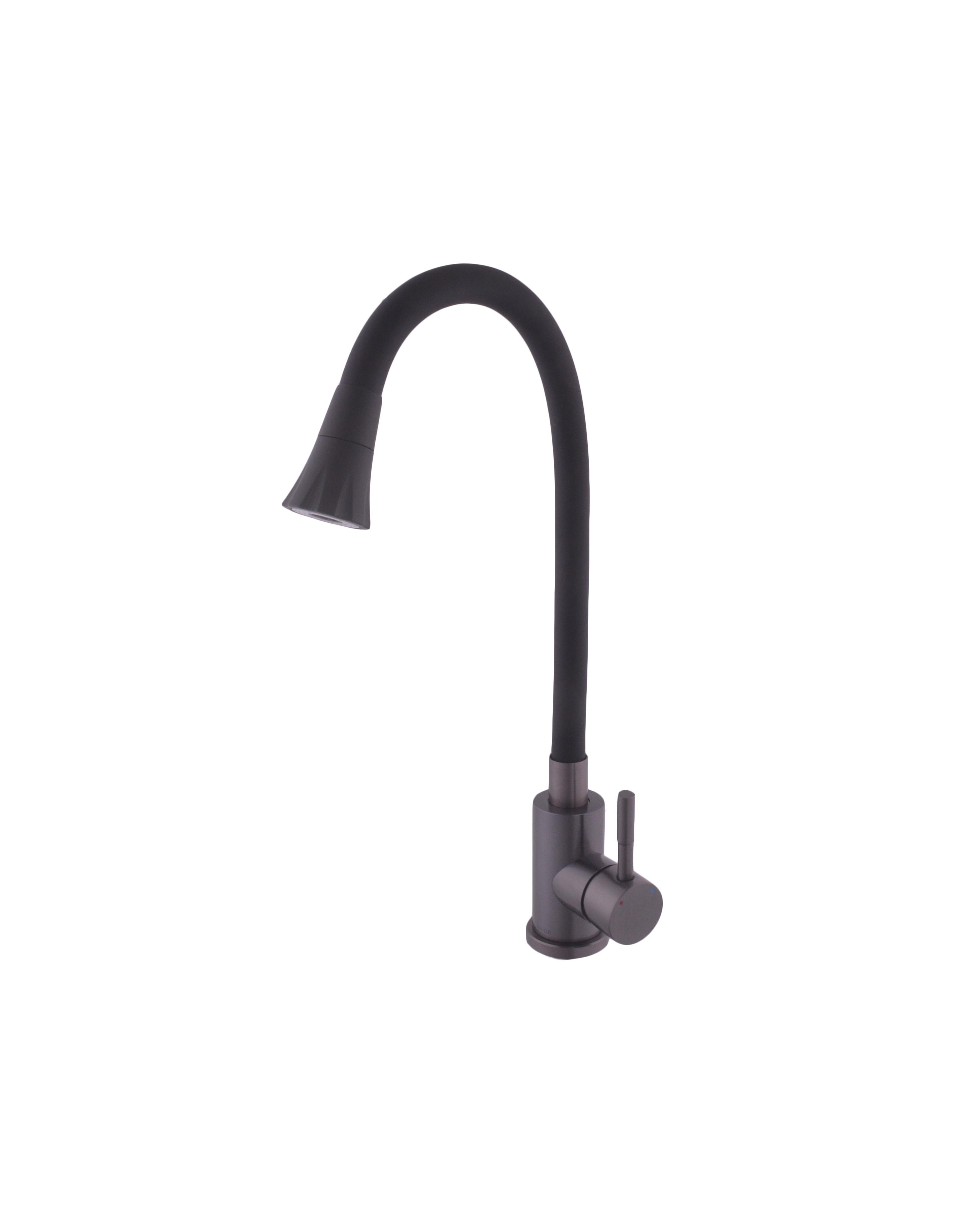 Смеситель для кухни EcoMIX Stella STE-203SA-GP-B01 с душем из нержавеющей стали Графитовый