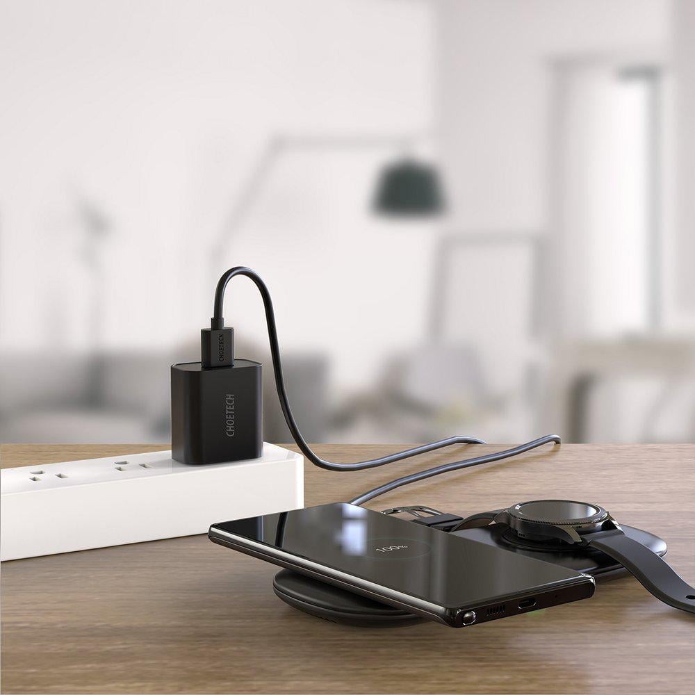 Зарядний пристрій бездротовий Choetech Qi для телефону та Samsung Galaxy Watch 10 Вт (T570-S) - фото 3