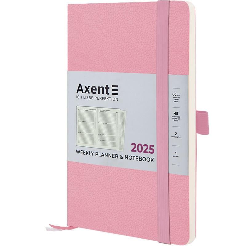 Щотижневик датований 2025 Axent Partner Soft Skin 125x195 мм 192 стор. Пудровий (8509-25-24-A)