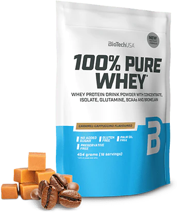 Протеин BioTechUSA 100% Pure Whey 454 g 16 servings Caramel-Capuccino - фото 2