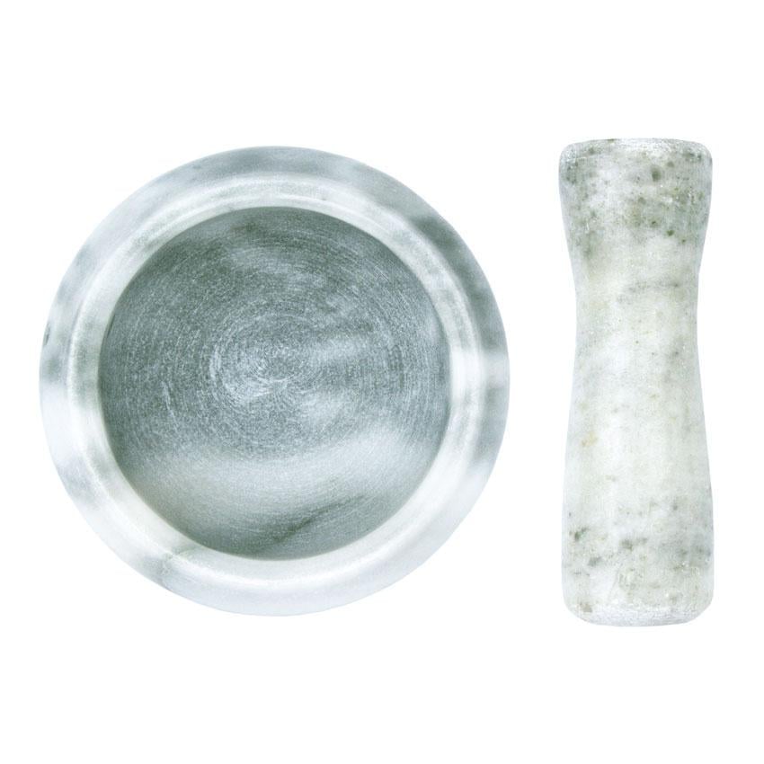 Ступка с пестиком натуральный камень 9х9х4,7 см Светло-серый (26852) - фото 4