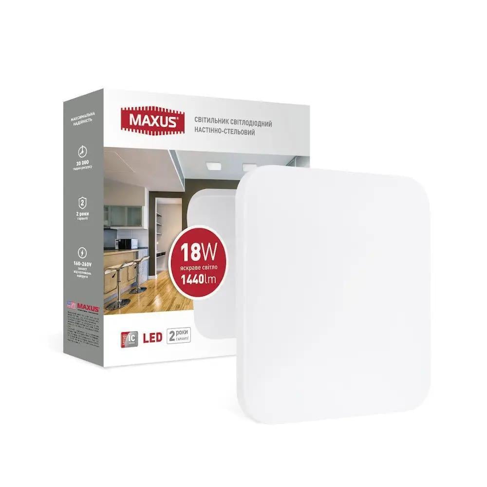 Настенно-потолочный LED-светильник Maxus Ceiling light Квадрат 18W 4100K (27549392)