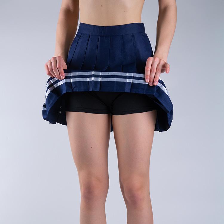 Спідниця міні в складку XS Синій (9707756) - фото 2 Спідниця міні в складку XS Синій (9707756) - фото 2