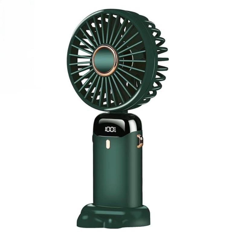 Вентилятор беспроводной портативный N15 LED display 1800 mAh 3,7V ABS 5 скоростей Green (3e40d0f5)