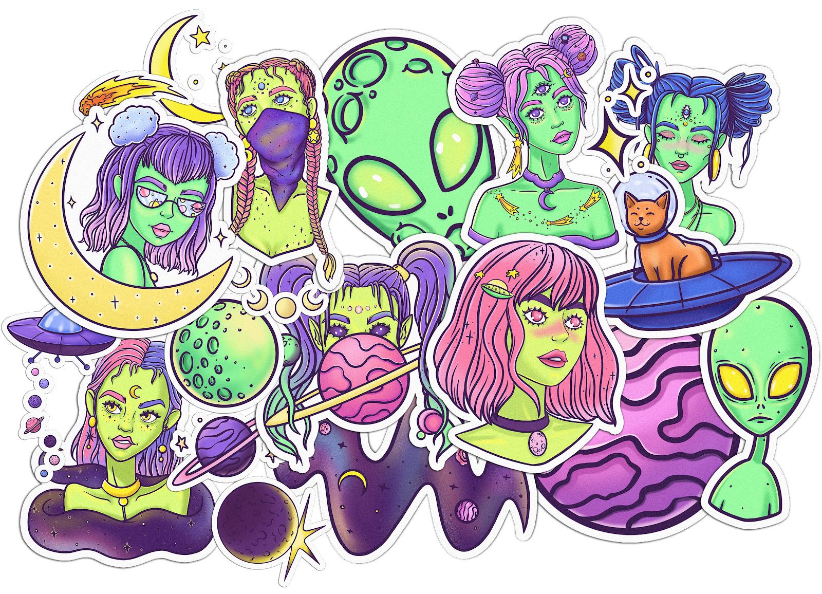 Набор стикеров Lex Altern Триппи вселенная виниловые 21 шт. - фото 2 Набор стикеров Lex Altern Триппи вселенная виниловые 21 шт. - фото 2