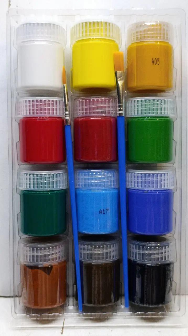 Акрилові фарби художні з пензлем 12 кольорів по 15 мл (37-122595) - фото 5