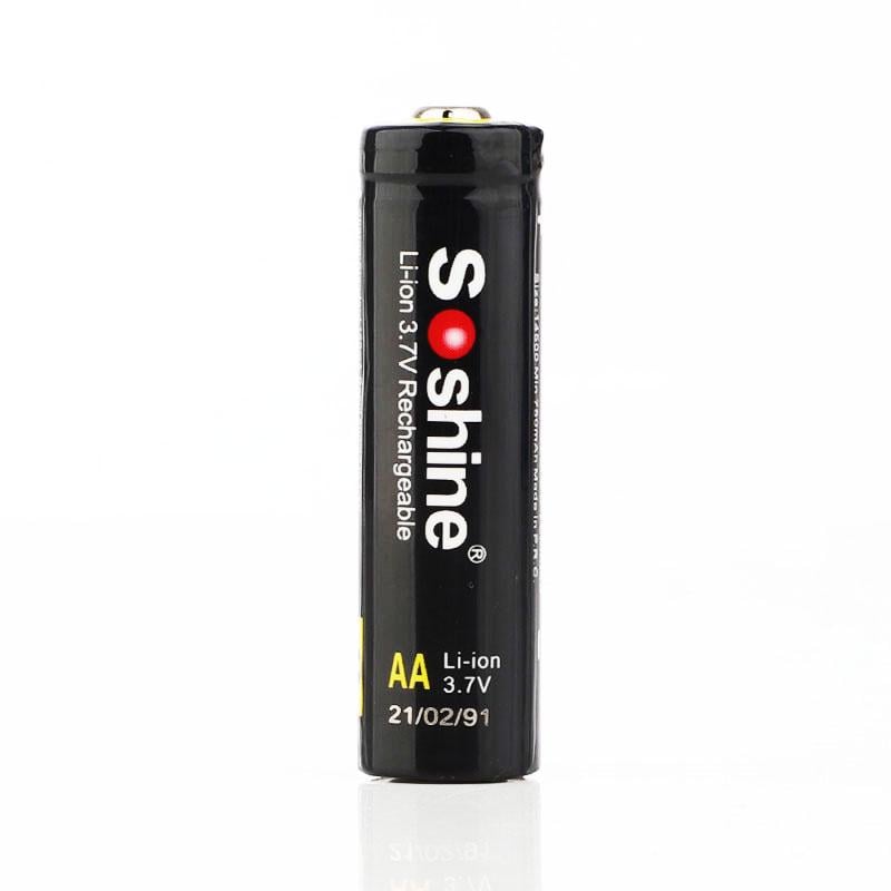 Акумулятор Soshine 14500/AA Li-Ion 14500P-3,7-800 Protected 800 mAh 1,5A 4,2/3,7/2,8V Чорний (25993917) - фото 2 Акумулятор Soshine 14500/AA Li-Ion 14500P-3,7-800 Protected 800 mAh 1,5A 4,2/3,7/2,8V Чорний (25993917) - фото 2