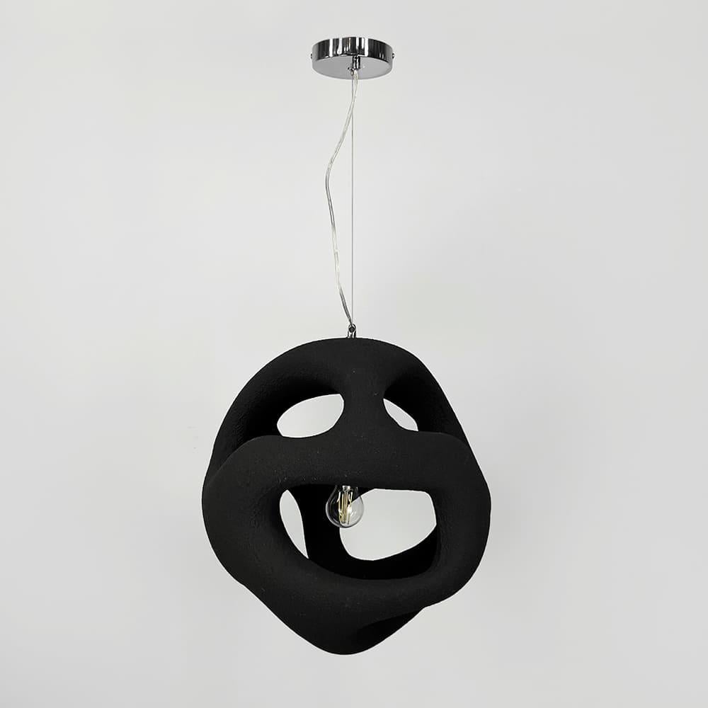 Світильник гіпсовий Ø 50 см Чорний (MJ34-450*500 BK) - фото 1