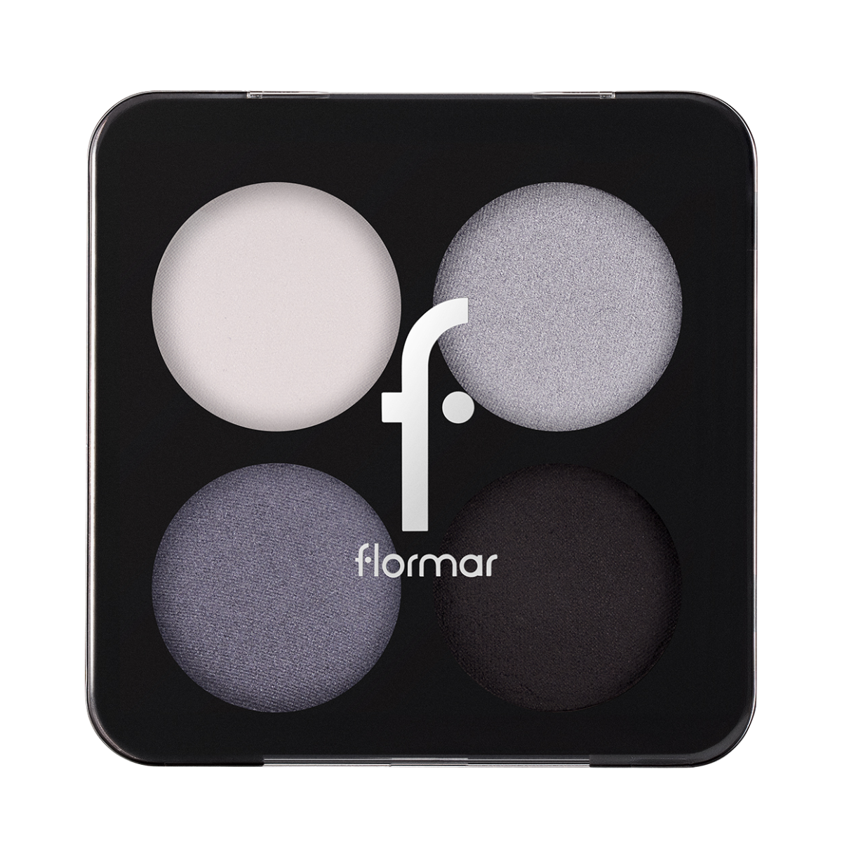 Палетка теней для век Flormar Color Eyeshadow 4 цвета 02 Black Dust Серый