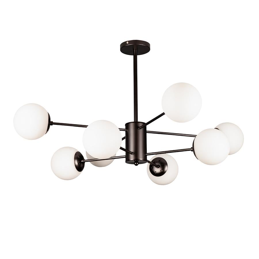 Люстра молекула потолочная Levistella 7526033-8 BK/WH плафоны белые Черный Люстра молекула потолочная Levistella 7526033-8 BK/WH плафоны белые Черный
