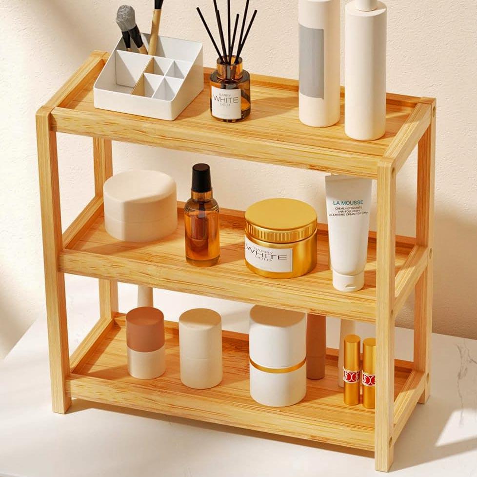 Полка для ванной настольная из дерева Маплан Карри (ВНО-003903) Полка для ванной настольная из дерева Маплан Карри (ВНО-003903)