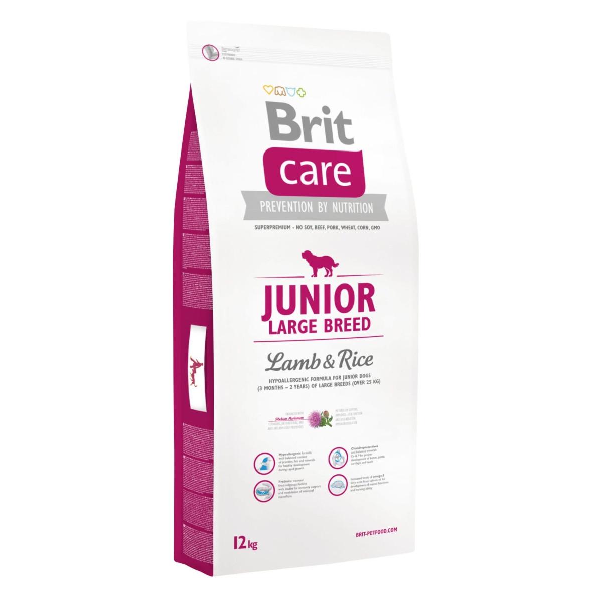 Корм сухой Brit Care Junior Large Breed Lamb&Rice для щенков и молодых собак крупных пород 12 кг (8595602509836)