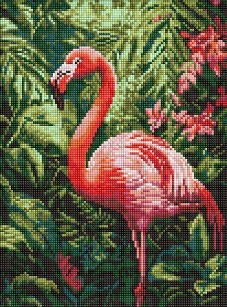 Алмазная мозаика Ideyka Фламинго в тропиках 30x40 см (Id-AMO8331)