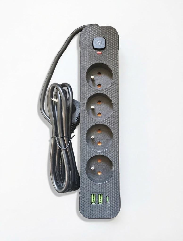Мережевий фільтр-подовжувач Power Strip 4 розетки 2xUSB-A 1xUSB-C із заземленням 5 м (2429477980)