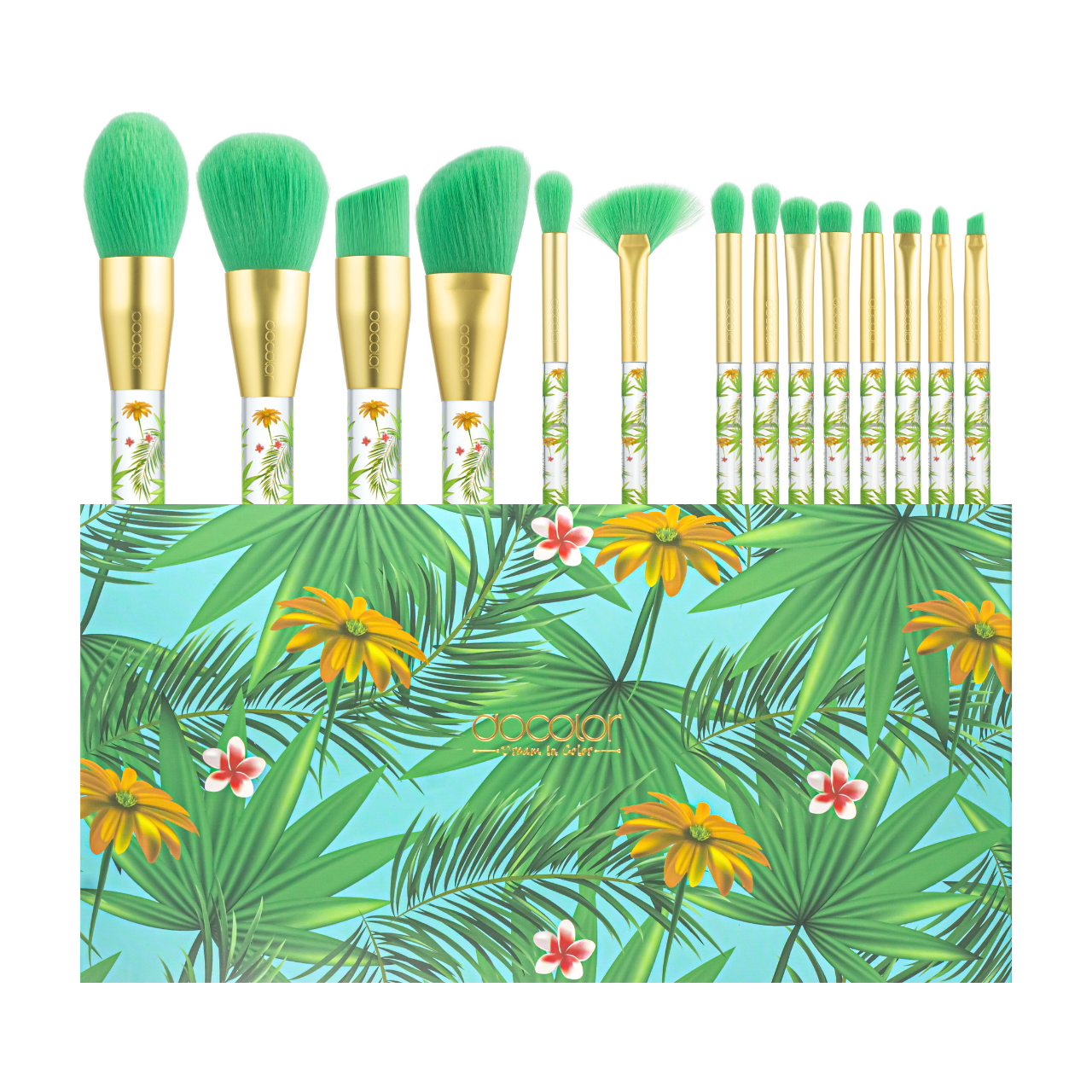 Набор кистей для макияжа Docolor Tropical Р1407 14 шт.