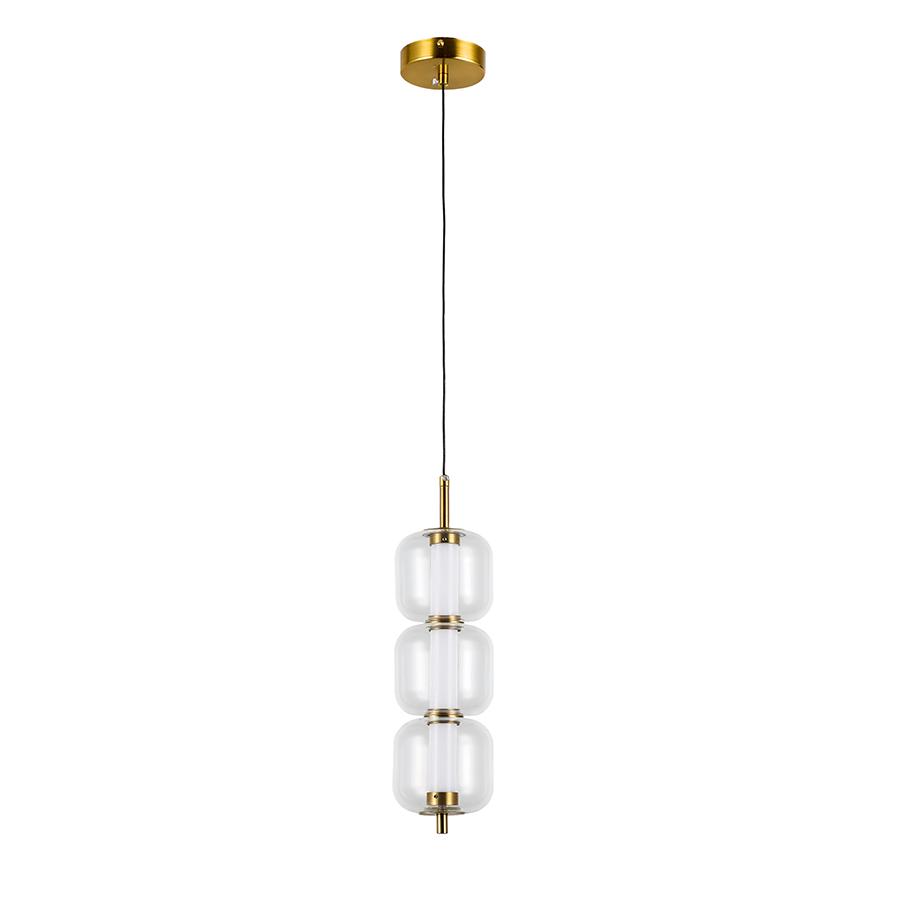 Светильник подвесной светодиодный Levistella 800P3151 110х300 CL плафон прозрачный Бронза