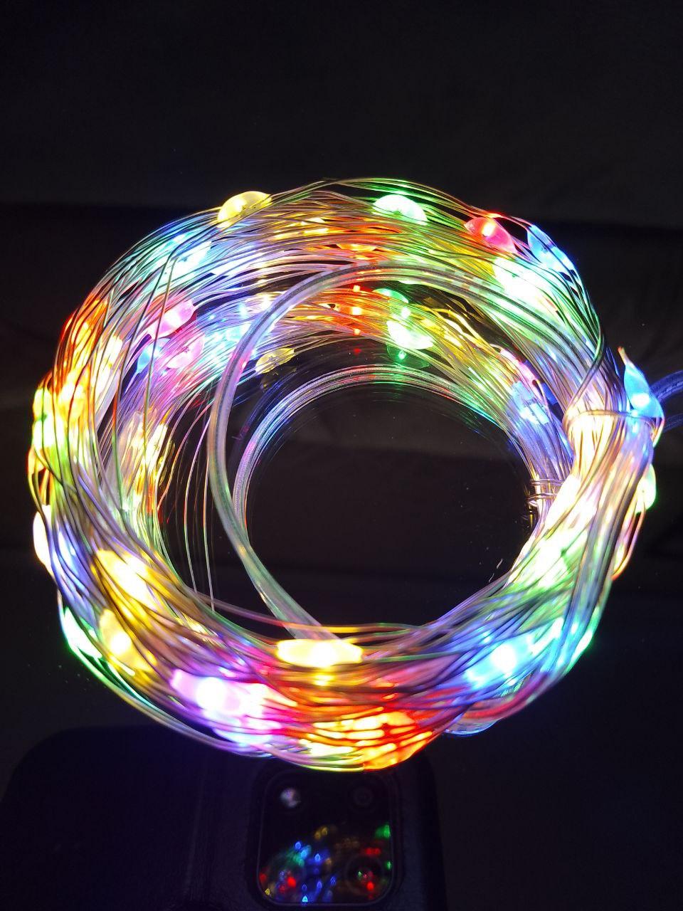 Гірлянда на батарейках Роса 100 LED RGB 10м (3XT10) - фото 1