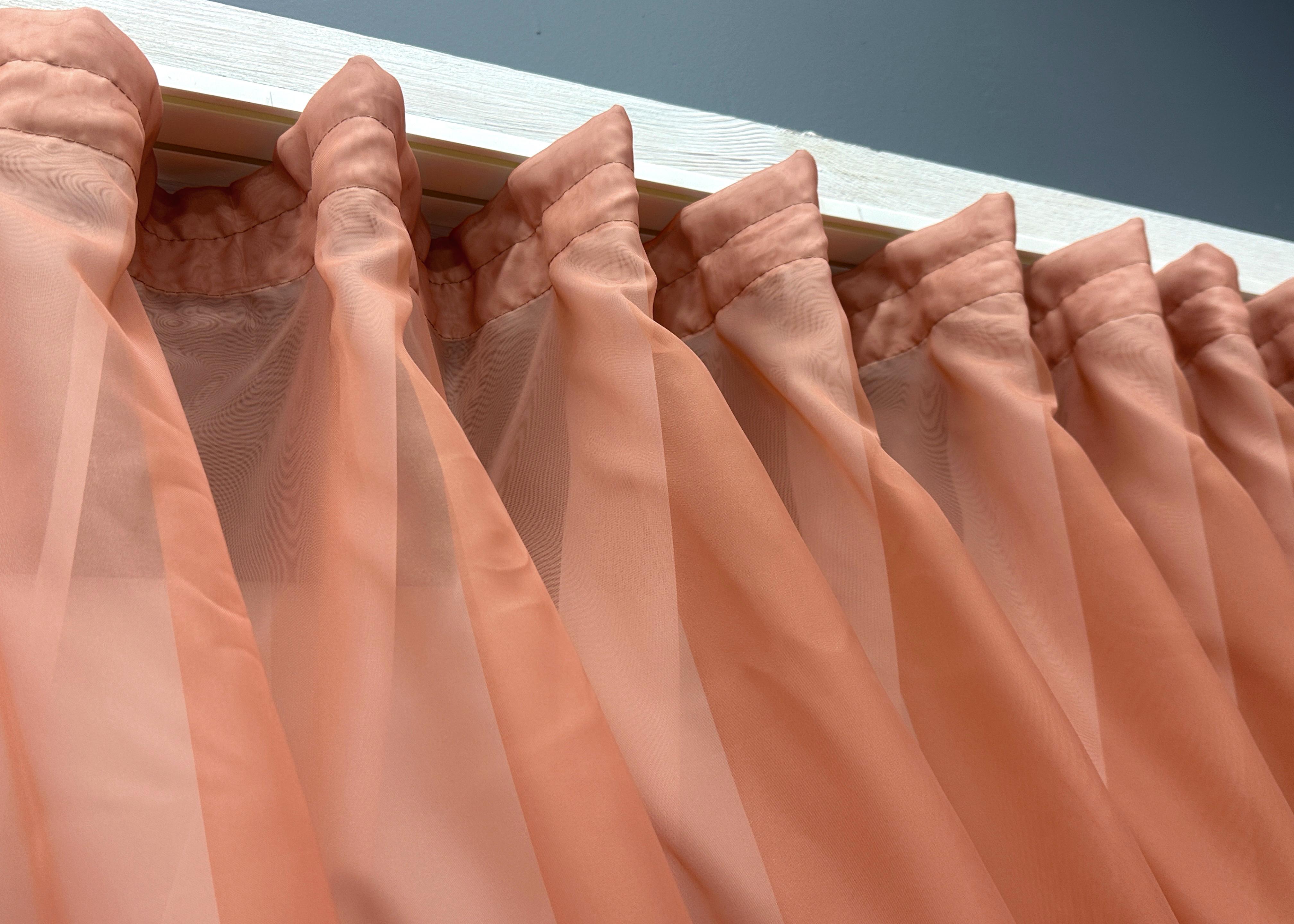 Шторки кухонные VR-Textil № 060к Дуэт с подвязками 330х170 см Пудровый/Белый (52-1189) - фото 7