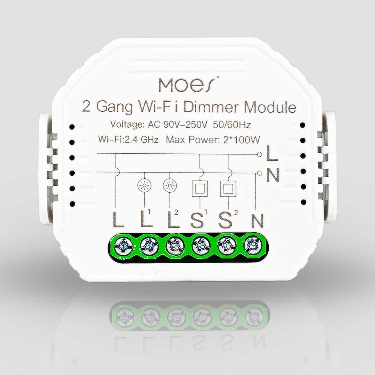 Дыммер двухканальный Moes Wi-Fi MS-105B (WH00284)