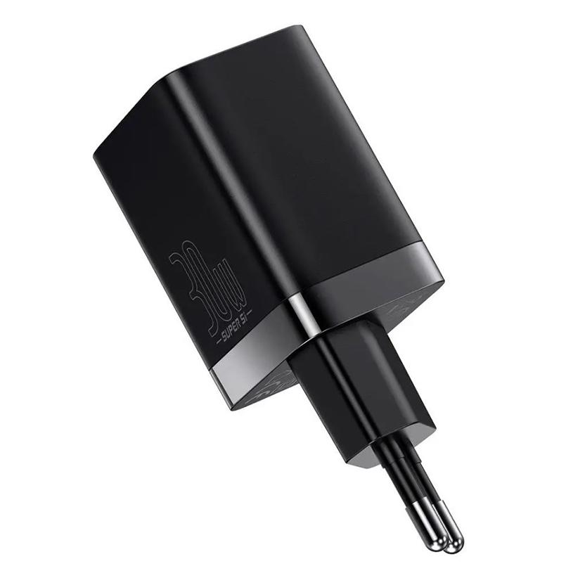 Зарядний пристрій мережевий BASEUS Super Si Pro Quick Charger Type-C/USB 30W Black (33681 black) - фото 3